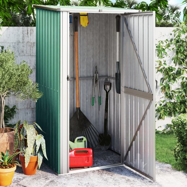 Garden Shed Green 118.5x97x209.5 cm Galvanised Steel