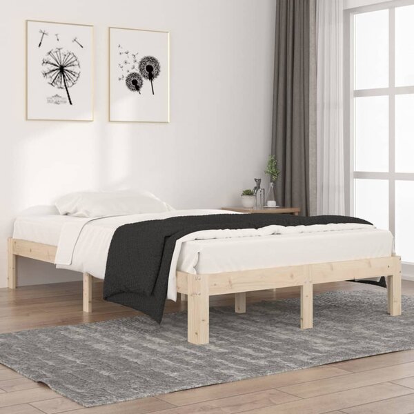 Bed Frame without Mattress Solid Wood Pine 120x200cm