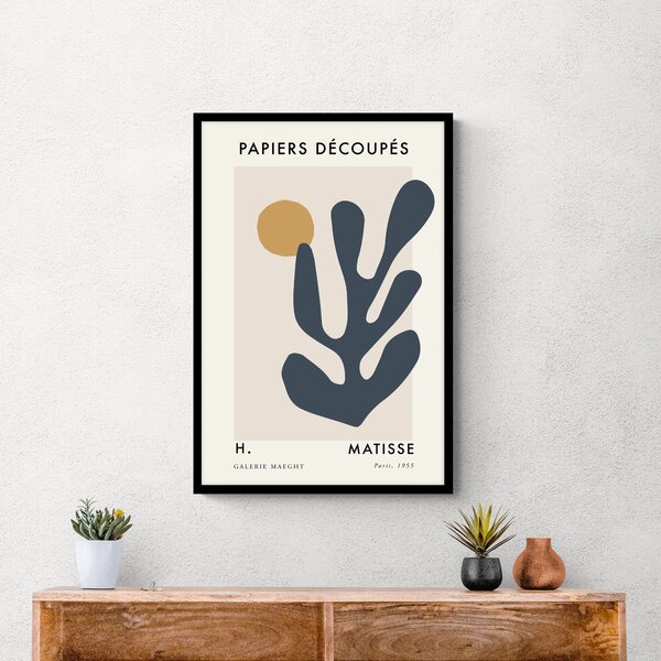 Papiers Decoupes Cutouts Inspired Exhibition Framed Poster I Blue