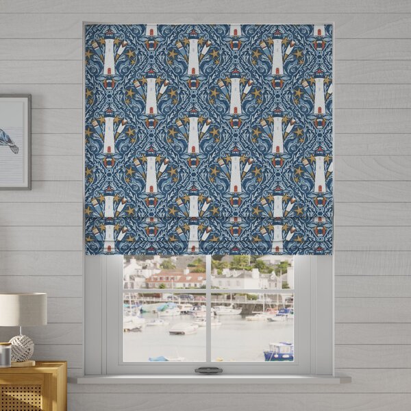 Pendeen Made to Measure Roman Blinds Blue/White/Red