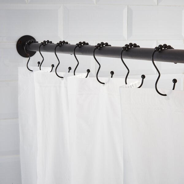 Pack of 12 3-Shaped Shower Curtain Rings Black