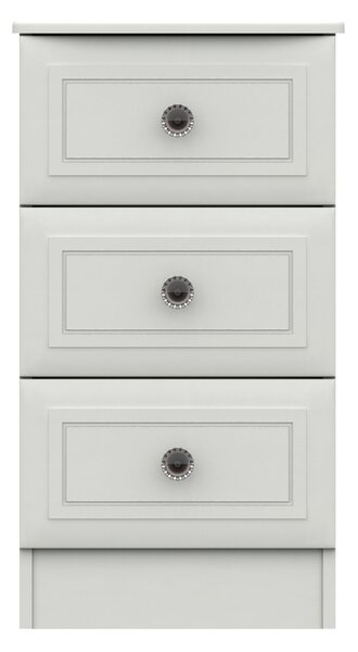 Portia 3 Drawer Bedside Table White