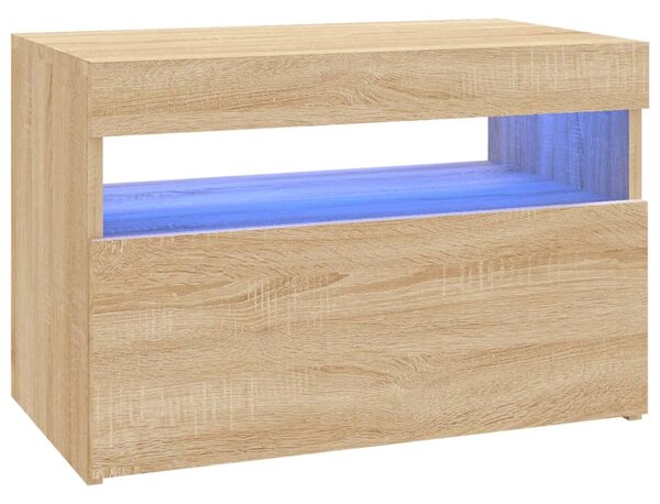 TV Cabinet with LED Lights Sonoma Oak 60x35x40 cm