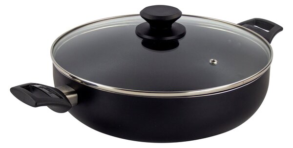 Scoville Essentials Non-stick Aluminium Saute Pan, 26cm Black