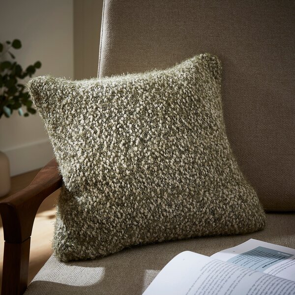 Knitted Boucle Cushion Olive