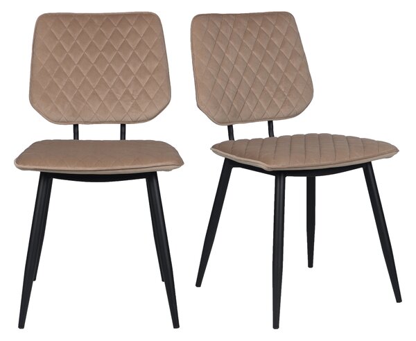 Austin Velvet Set of 2 Dining Chairs Natural