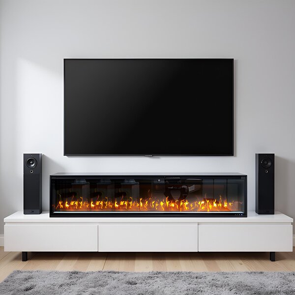Wall Mounted Electric Fires, Free Standing, Incorporated ElectricSun VERSALYS XXL, with Sound Effect, 10 Colour, with APP, L200xH41x15cm