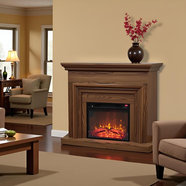 Free Standing Electric Fires ElectricSun SONIA Light oak, with Sound Effect, 3 Colour, with APP, W120xH102cm