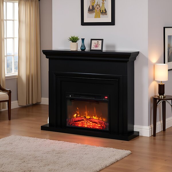 Free Standing Electric Fires ElectricSun SONIA Black Matte, with Sound Effect, 3 Colour, with APP, W120xH102cm
