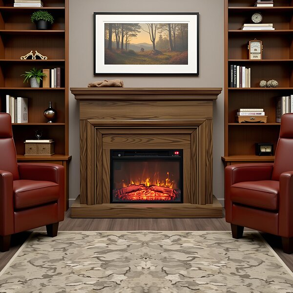 Free Standing Electric Fires ElectricSun SONIA Light oak, with Sound Effect, 3 Colour, with APP, W120xH102cm