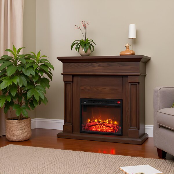 Free Standing Electric Fires ElectricSun Marisa Dark oak, with Sound Effect, 3 Colour, with APP, W120xH102cm
