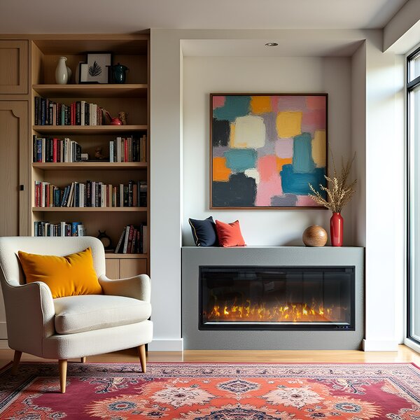 Wall Mounted Electric Fires, Free Standing, Incorporated ElectricSun VERSALYS XS, with Sound Effect, 10 Colour, with APP, L100xH41x15cm