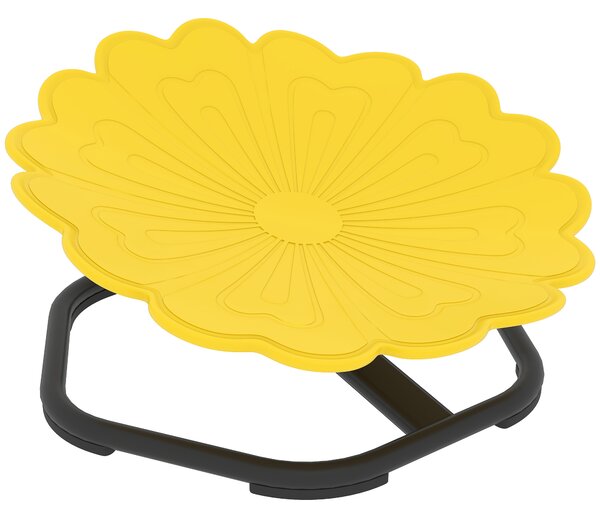 AIYAPLAY Flower-Shaped Sensory Spinning Chair with Non-Slip Base for Balance/Coordination, Yellow
