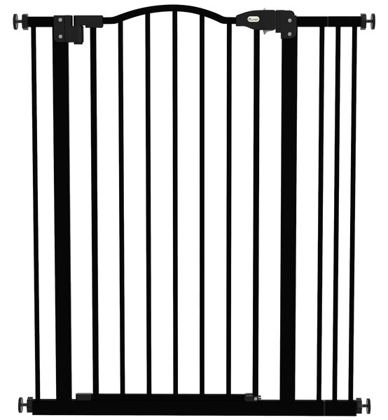 PawHut Safety Pet Gate, Metal Dog Fence, Adjustable 74-87cm, Foldable Design, Sleek Black Aosom UK