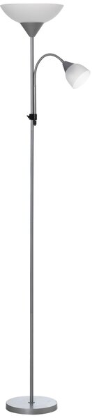 HOMCOM Modern Floor Reading Lamp 2 Adjustable Heads Light Steel Base Living Room Bedroom Office, 179.5cm Aosom UK