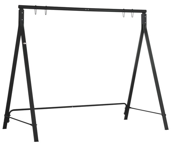 Outsunny Metal Porch Swing Stand, Heavy Duty Swing Frame, Hanging Chair Stand Only, 240kg Weight Capacity for Garden, Patio, Lawn, Playground, Black