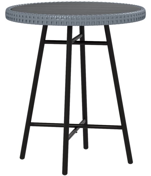 Outsunny PE Rattan Side Table Grey Aosom UK