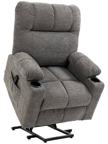HOMCOM Electric Riser and Recliner Chair for Elderly, Power Lift Recliner Chair with Remote Control, Grey