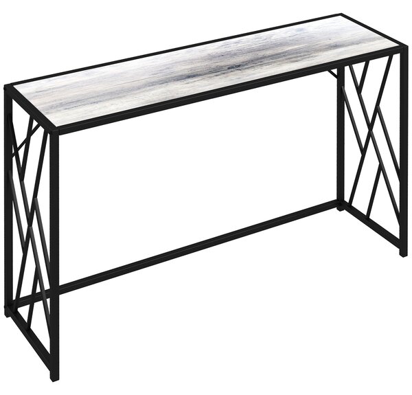 HOMCOM 120cm Hallway Console Table, Industrial-Style Sofa Table with Sturdy Metal Frame, for Lounge or Entryway, Grey