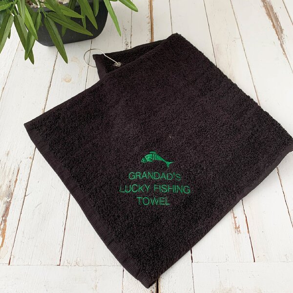 Grandad's Fishing Towel Black