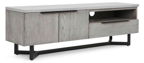 Epsom Industrial 130cm Large TV Unit | Concrete Effect & Wood