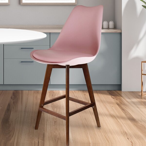 Fusion Living Soho Plastic Bar Stool Blush