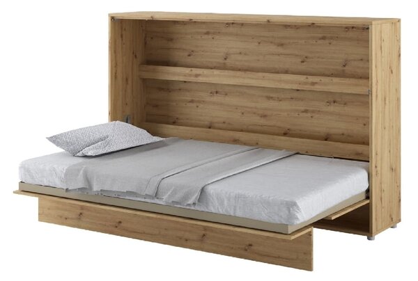 Cadillac Horizontal Wall Wooden Small Double Bed In Artisan Oak