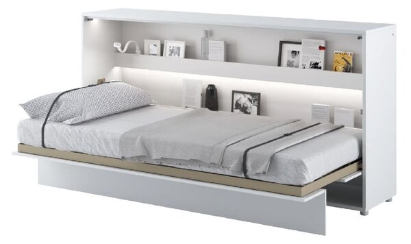 Cadillac Horizontal Wall High Gloss Single Bed In White