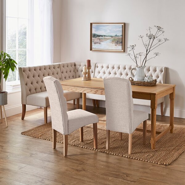 Darcy Corner Dining Bench, Flatweave Natural