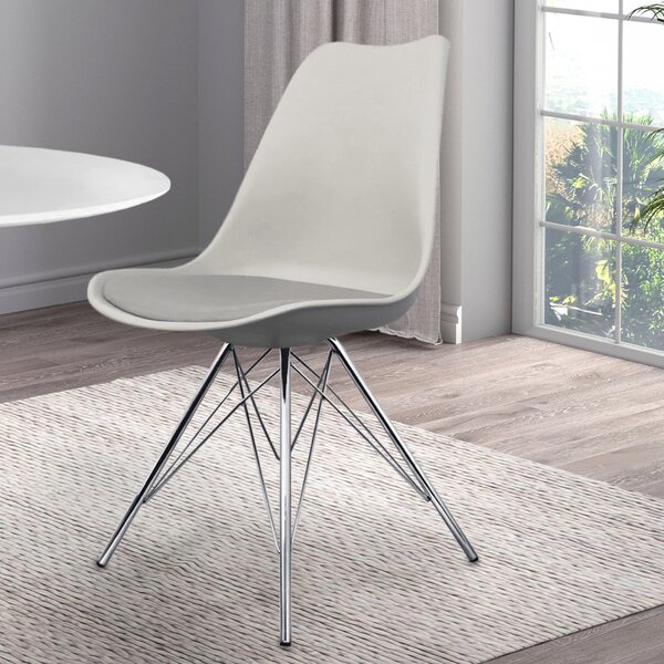 Fusion Living Soho Plastic Dining Chair Light Grey