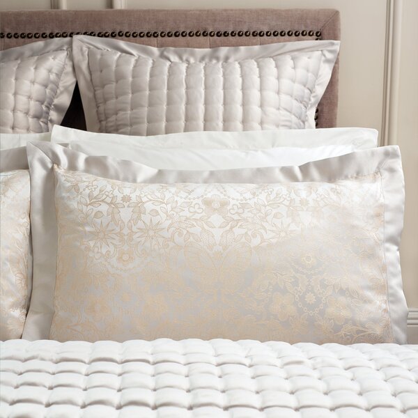 Dorma Ophelia Natural Continental Square Pillowcase White