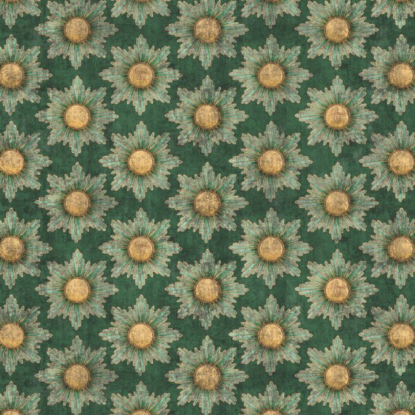 The Chateau by Angel Strawbridge Mademoiselle Daisy Fabric Cobalt Green