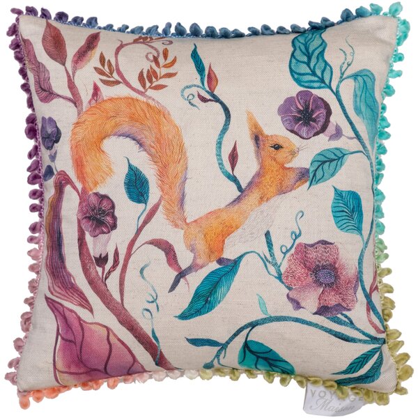 Voyage Maison Timmy Squirrel 30cm x 30cm Feather Boudoir Filled Cushion Linen