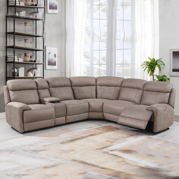 Campbell 2 Seater Electric Reclining Sofa with Integrated Wireless Charger Beige