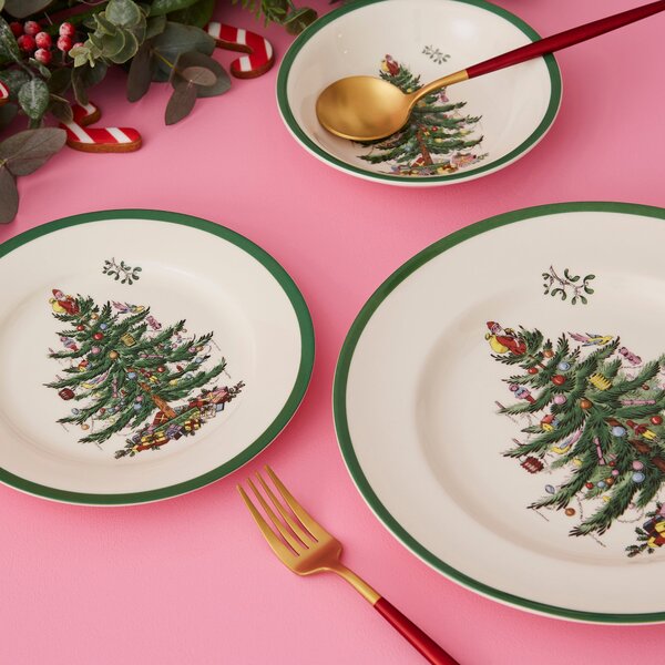 Christmas Tree Set of 4 Side Plates Green