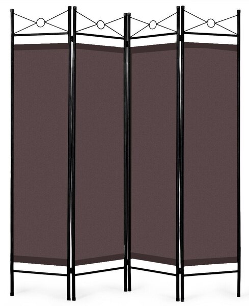 Costway 4-Panel Folding Room Divider with Detachable Cloth for Home