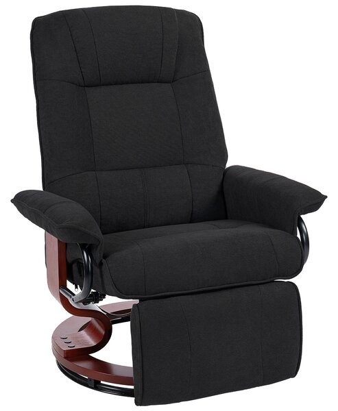 HOMCOM Reclining Swivel Chair, with Footrest - Black