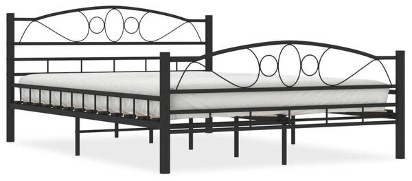 Bed Frame without Mattress Black Steel 140x200 cm