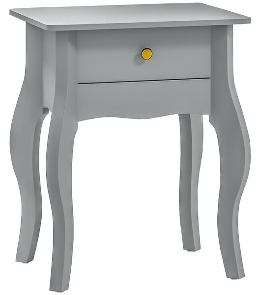 HOMCOM French Style Side Table with Drawer - Grey
