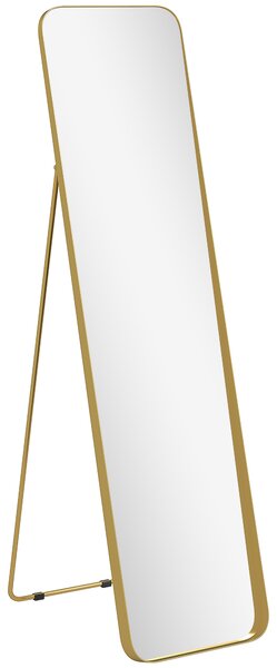 HOMCOM 40 x 160 cm Rectangular Full Length Mirror - Gold Tone