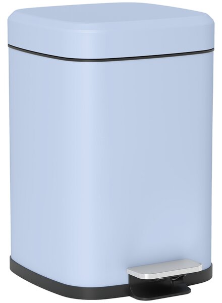 HOMCOM 12L Modern Boxy Metal Home Kitchen Bin - Light Blue