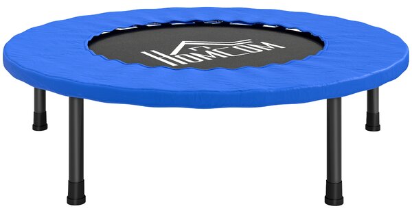 HOMCOM 32" Mini Fitness Trampoline Home Gym Yoga Exercise Rebounder Indoor Outdoor Jumper with Safety Pad, Support Up to 100 KG, Blue and Black