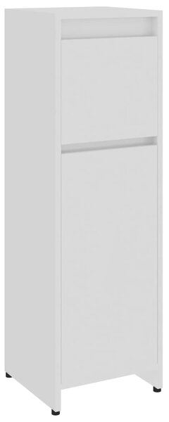 Bathroom Cabinet High Gloss White 30x30x95 cm Engineered Wood