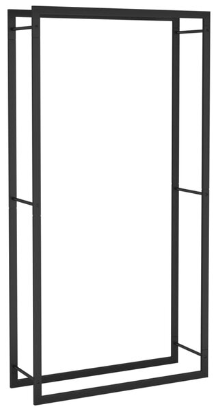 Firewood Rack Matt Black 80x28x154 cm Steel