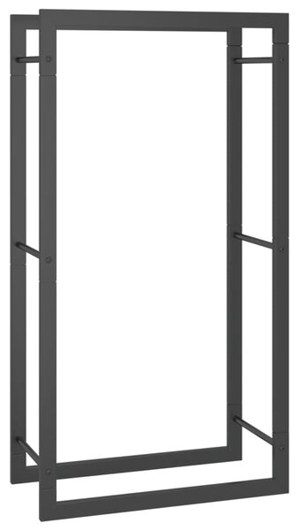 Firewood Rack Matt Black 50x28x94 cm Steel