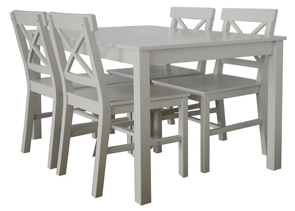 Martha Grey Rectangular Dining Table & Chairs Set for 4 | Roseland Furniture