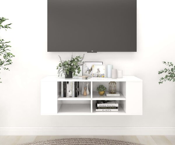 Wall-Mounted TV Cabinet White 102x35x35 cm Engineered Wood