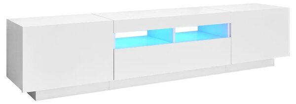 TV Cabinet with LED Lights White 180x35x40 cm