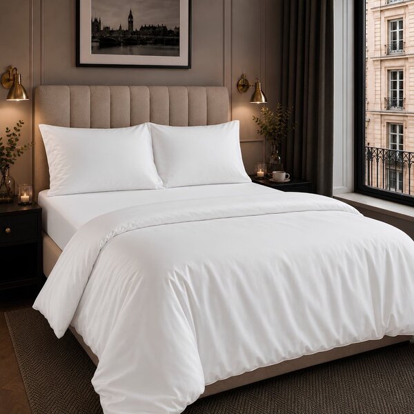 Ackly Bamboo White Full Bedding Set, Double