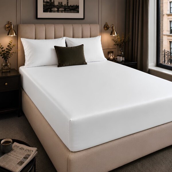Ackly Bamboo - White Fitted Sheet, Single